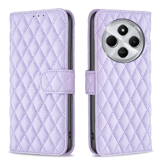 For Redmi 14C 4G Diamond Lattice Wallet Flip Leather Phone Case(Purple)