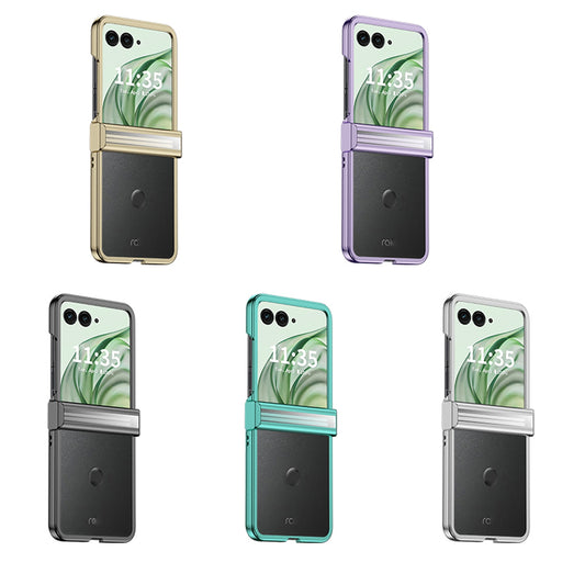 For Motorola Razr 50 Ultra Three Parts 6D Electroplating PC Shockproof Phone Case(Purple)