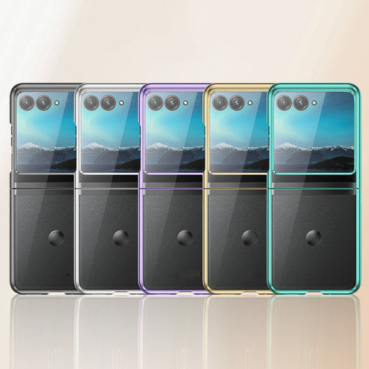 For Motorola Razr 50 Ultra 6D Electroplating PC Shockproof Phone Case(Black)