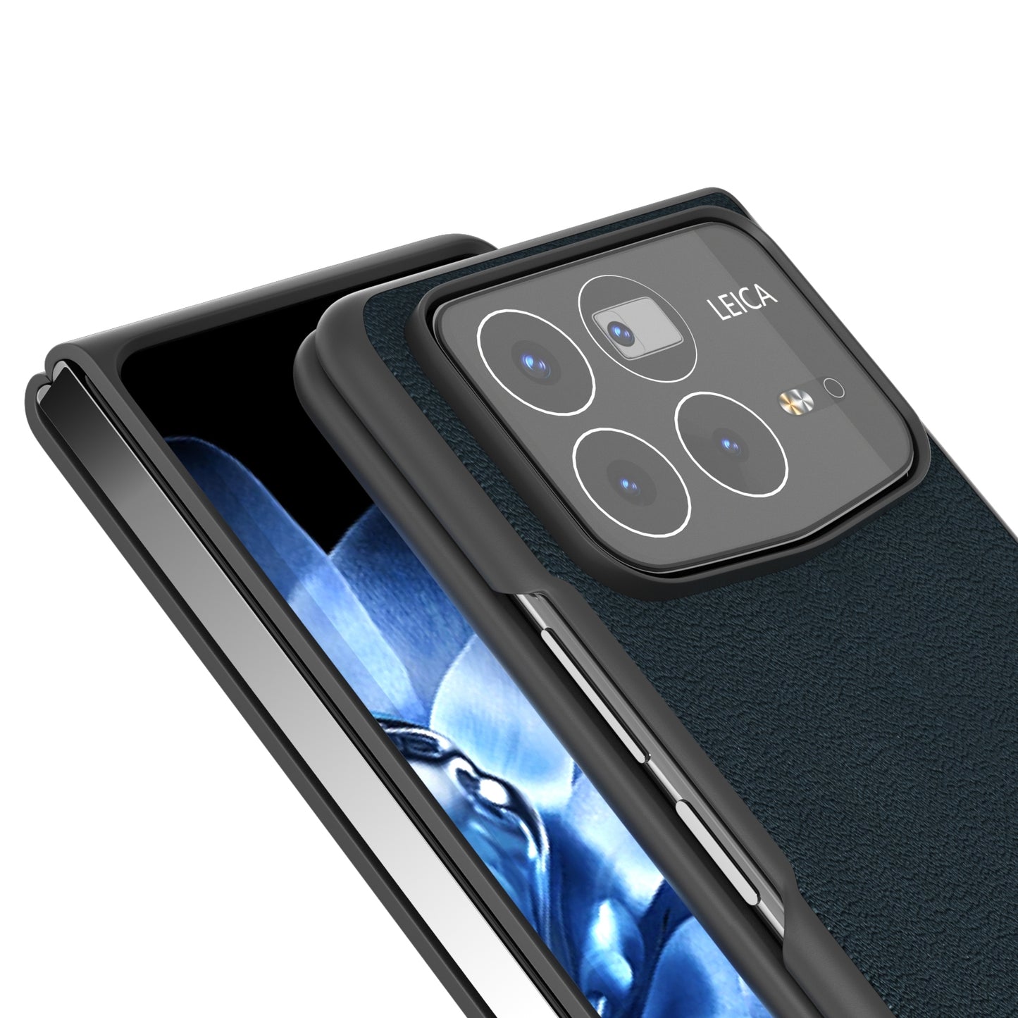 For Xiaomi Mix Fold 4 ABEEL Genuine Leather Wave Black Edge Phone Case(Green)