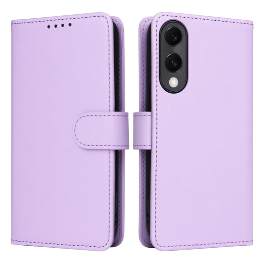 For Samsung Galaxy S25 Edge 5G BETOPNICE BN-005 2 in 1 Detachable Imitate Genuine Leather Phone Case(Light Purple)