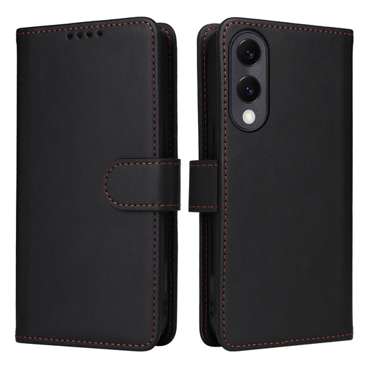 For Samsung Galaxy S25 Edge 5G BETOPNICE BN-005 2 in 1 Detachable Imitate Genuine Leather Phone Case(Black)