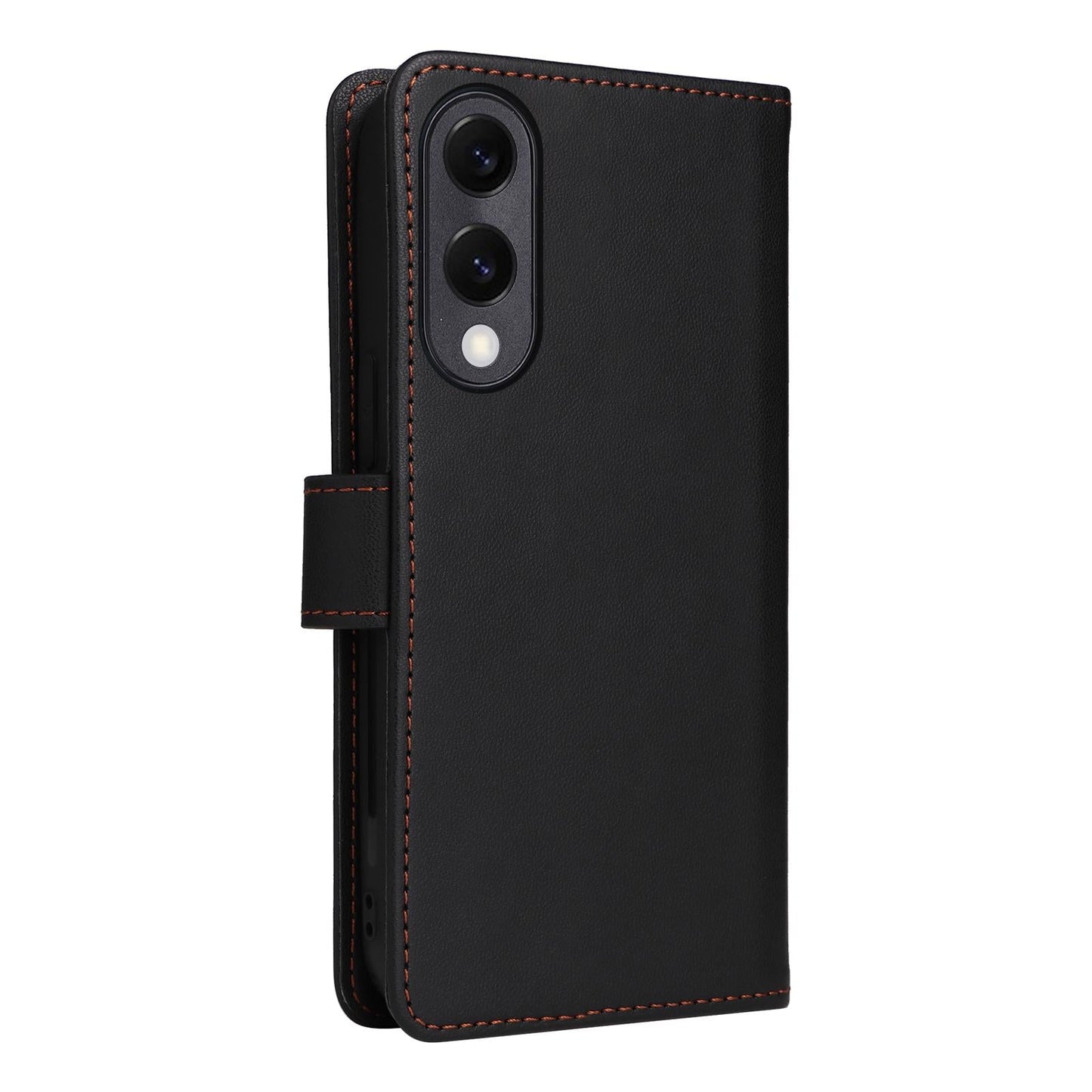 For Samsung Galaxy S25 Edge 5G BETOPNICE BN-005 2 in 1 Detachable Imitate Genuine Leather Phone Case(Black)