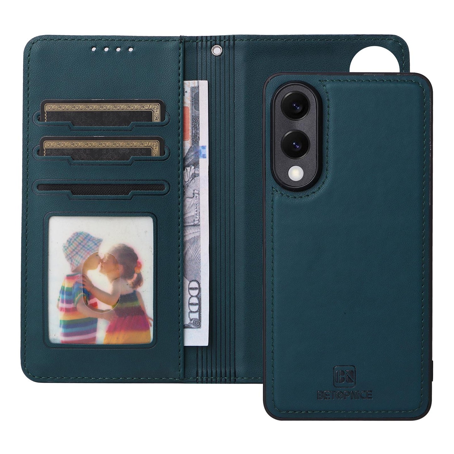 For Samsung Galaxy S25 Edge 5G BETOPNICE BN-005 2 in 1 Detachable Imitate Genuine Leather Phone Case(Blue)