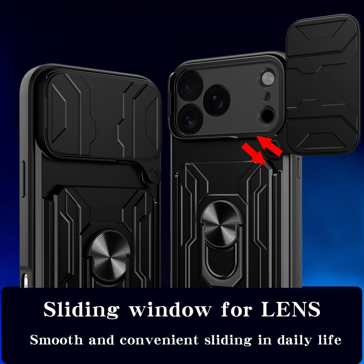 Compatible with iPhone 18 Pro Max Sliding Camshield TPU+PC Phone Case with Card Slot - White