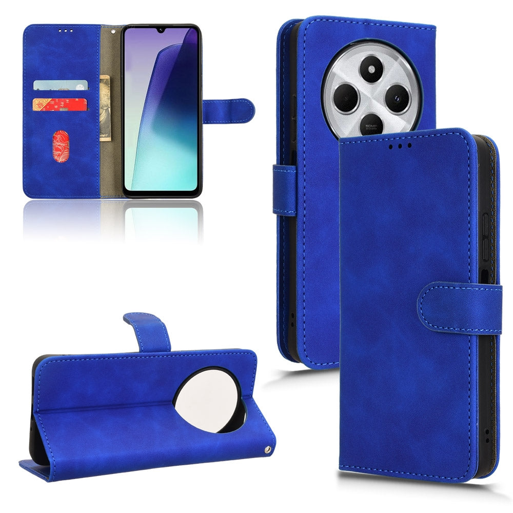 For Redmi 14C Skin Feel Magnetic Flip Leather Phone Case(Blue)