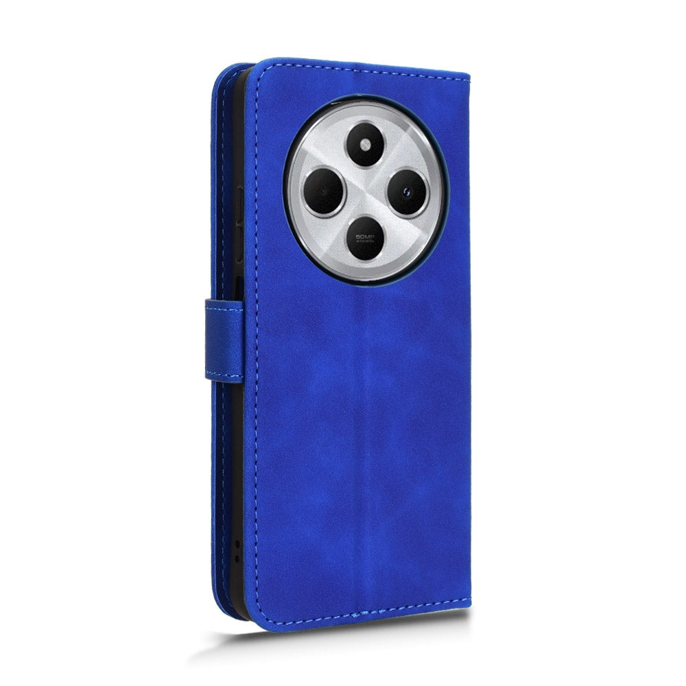For Redmi 14C Skin Feel Magnetic Flip Leather Phone Case(Blue)