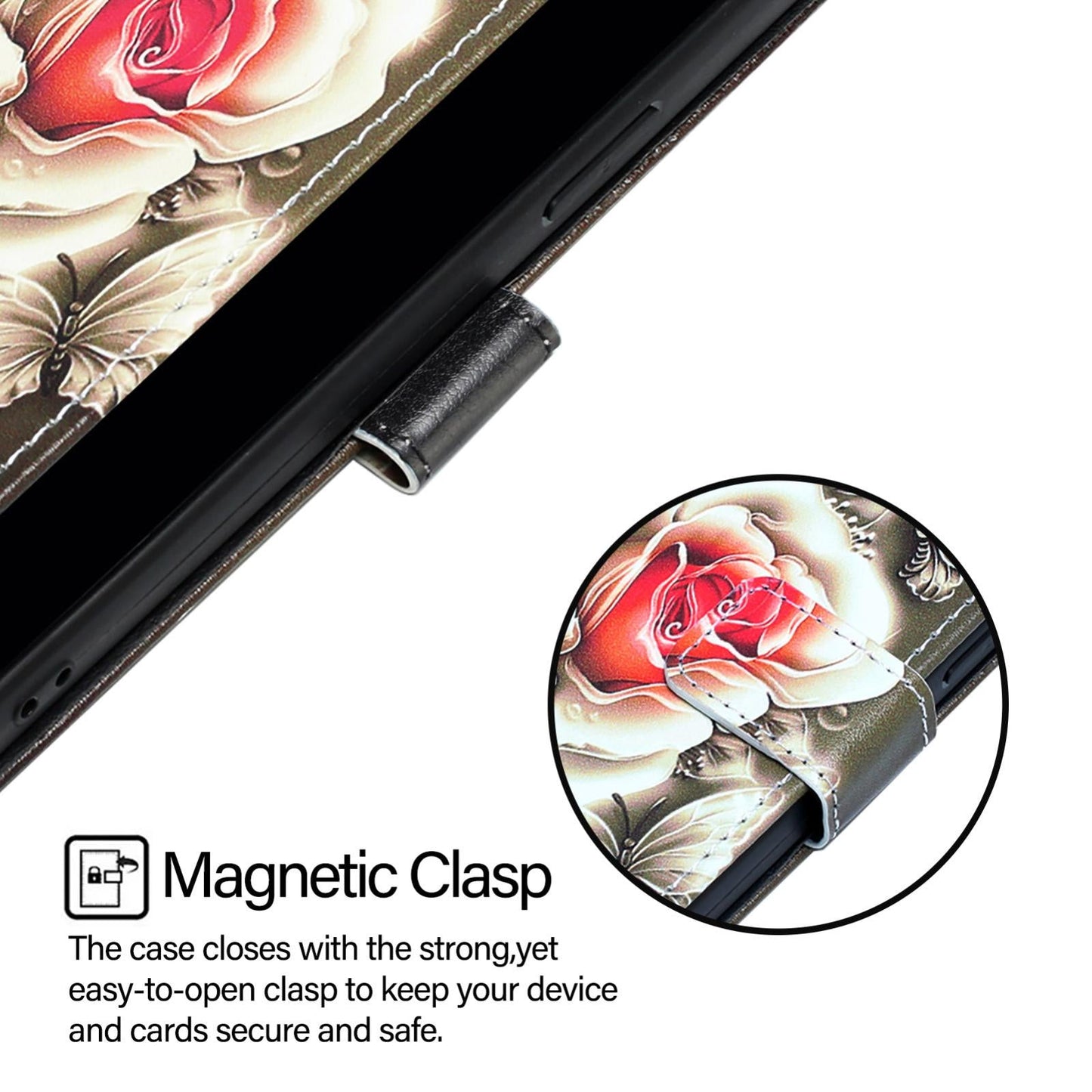 For Samsung Galaxy S25 Edge 5G Colored Drawing Pattern Plain Weave Leather Phone Case(Roses On Black)