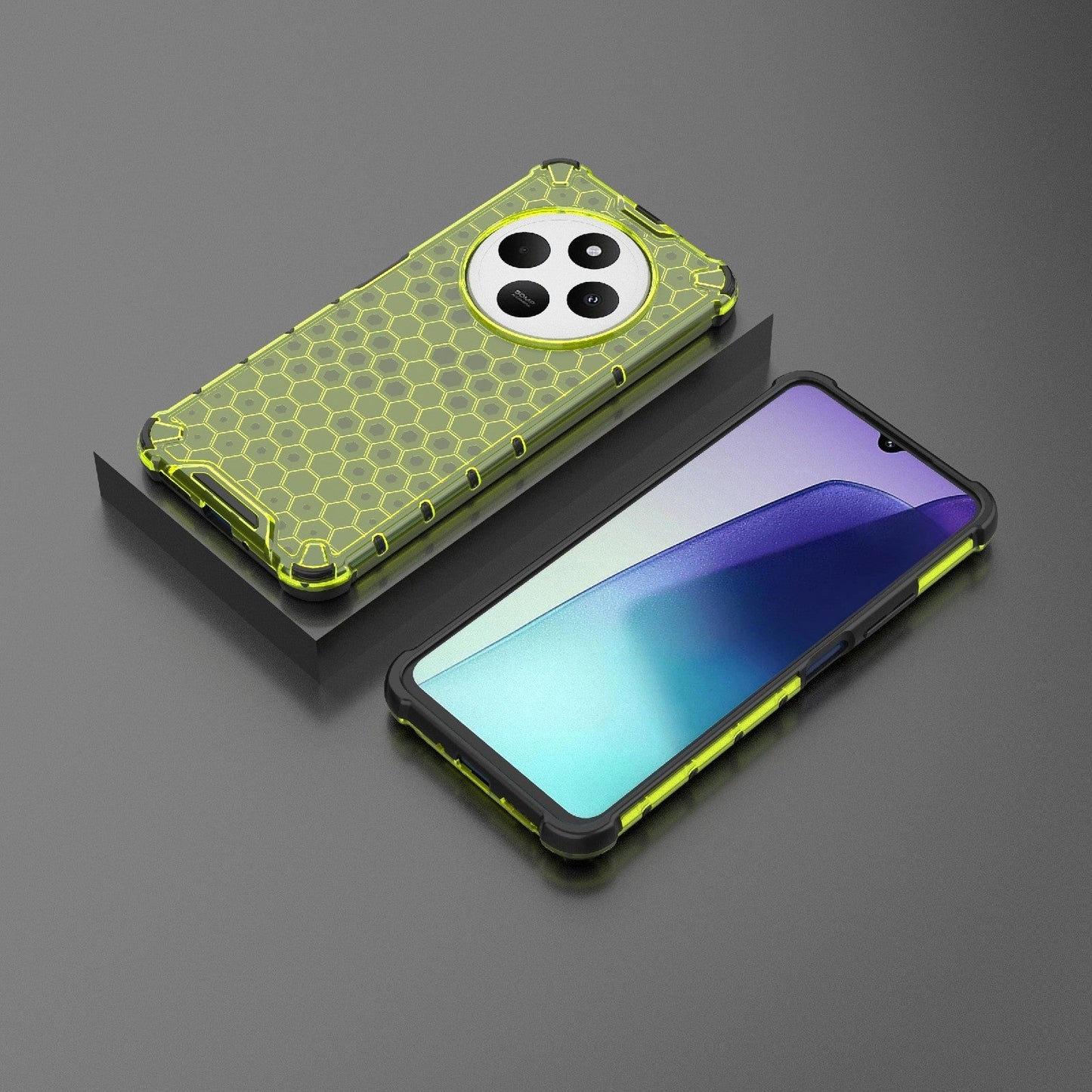 For Redmi 14C 4G Honeycomb Shockproof Phone Case(Green)