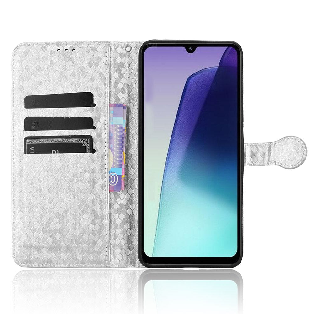 For Redmi 14C 4G Honeycomb Dot Texture Leather Phone Case(Silver)