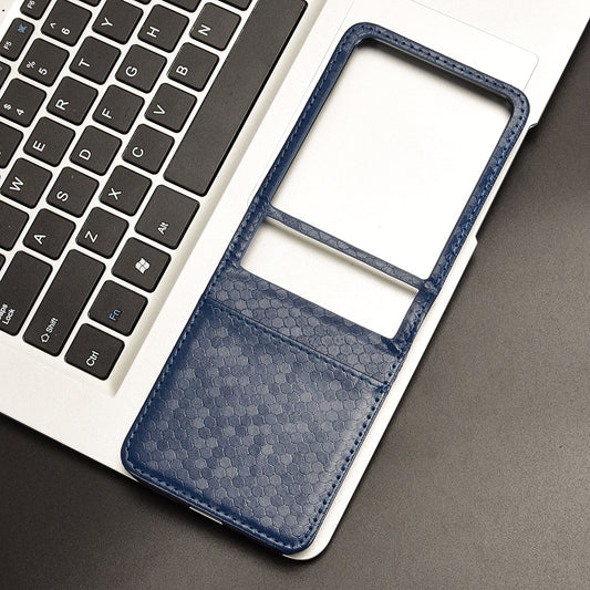 For Motorola Razr 50 Ultra Honeycomb Dot Texture Card Slot Leather Phone Case(Blue)
