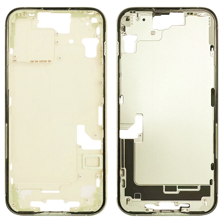For iPhone 15 Middle Frame Bezel Plate with Side Keys + Card Tray, Version:US Version(Yellow)
