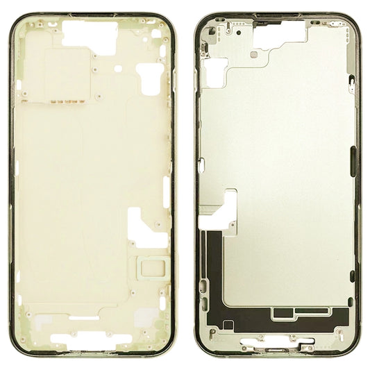 For iPhone 15 Middle Frame Bezel Plate with Side Keys + Card Tray, Version:US Version(Yellow)