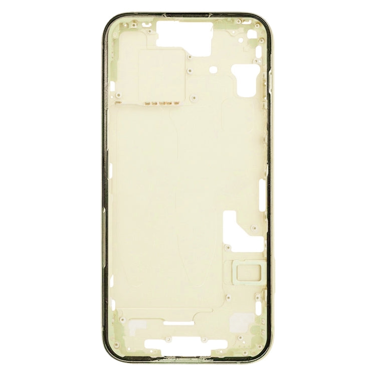 For iPhone 15 Middle Frame Bezel Plate with Side Keys + Card Tray, Version:CE EU Version(Yellow)