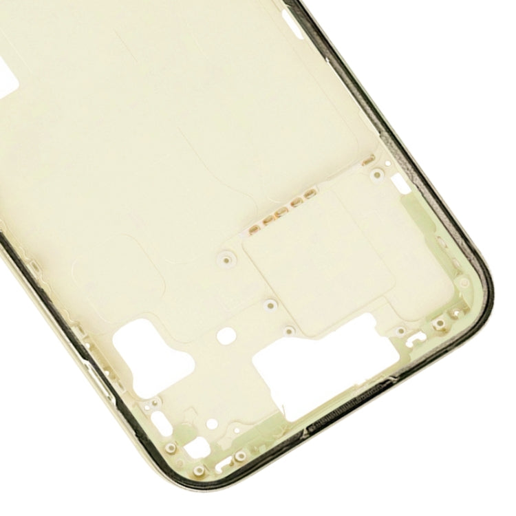 For iPhone 15 Middle Frame Bezel Plate with Side Keys + Card Tray, Version:CE EU Version(Yellow)