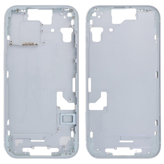 For iPhone 15 Middle Frame Bezel Plate with Side Keys + Card Tray, Version:CE EU Version(Blue)
