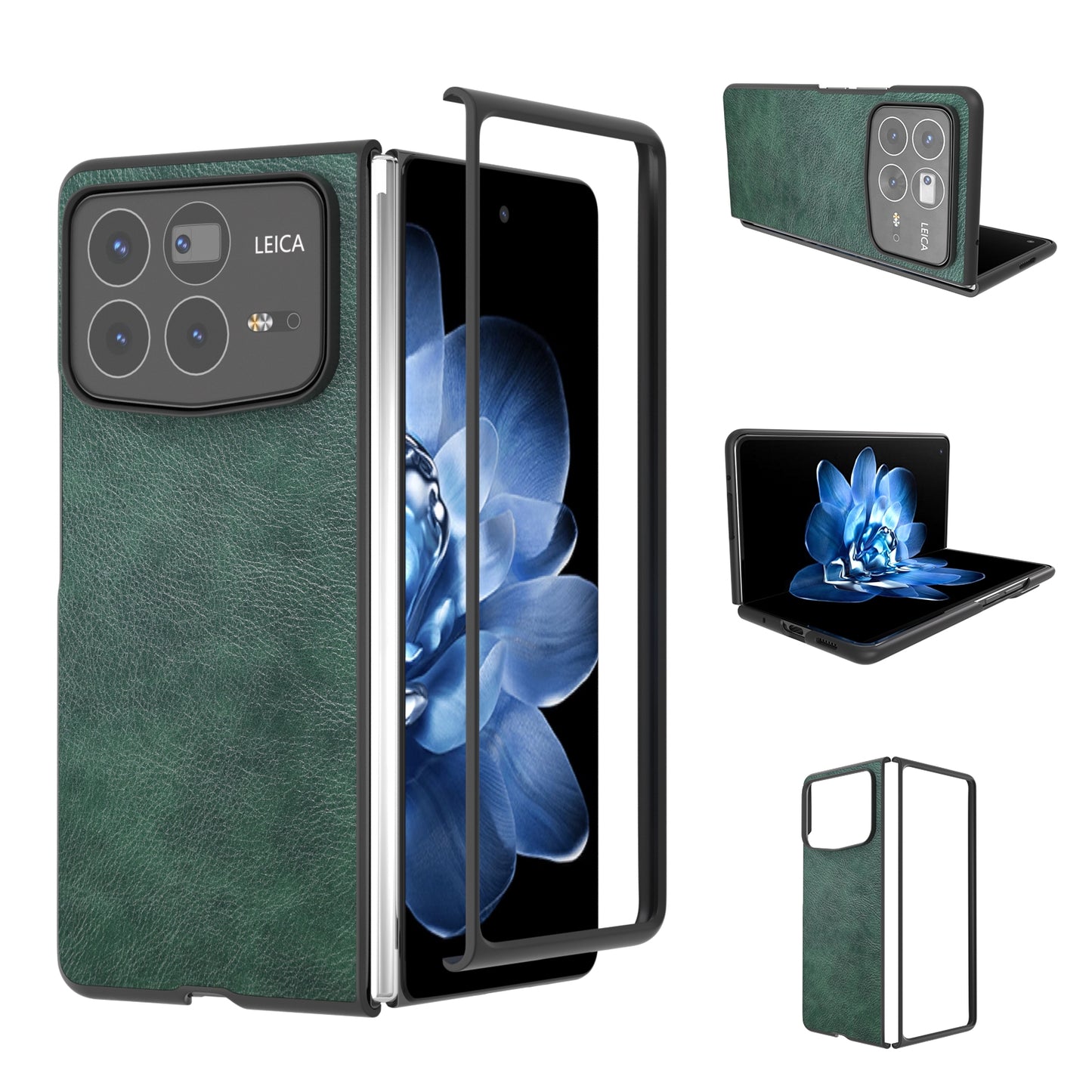 For Xiaomi Mix Fold 4 Dual Color Lichi Texture PU Phone Case(Green)