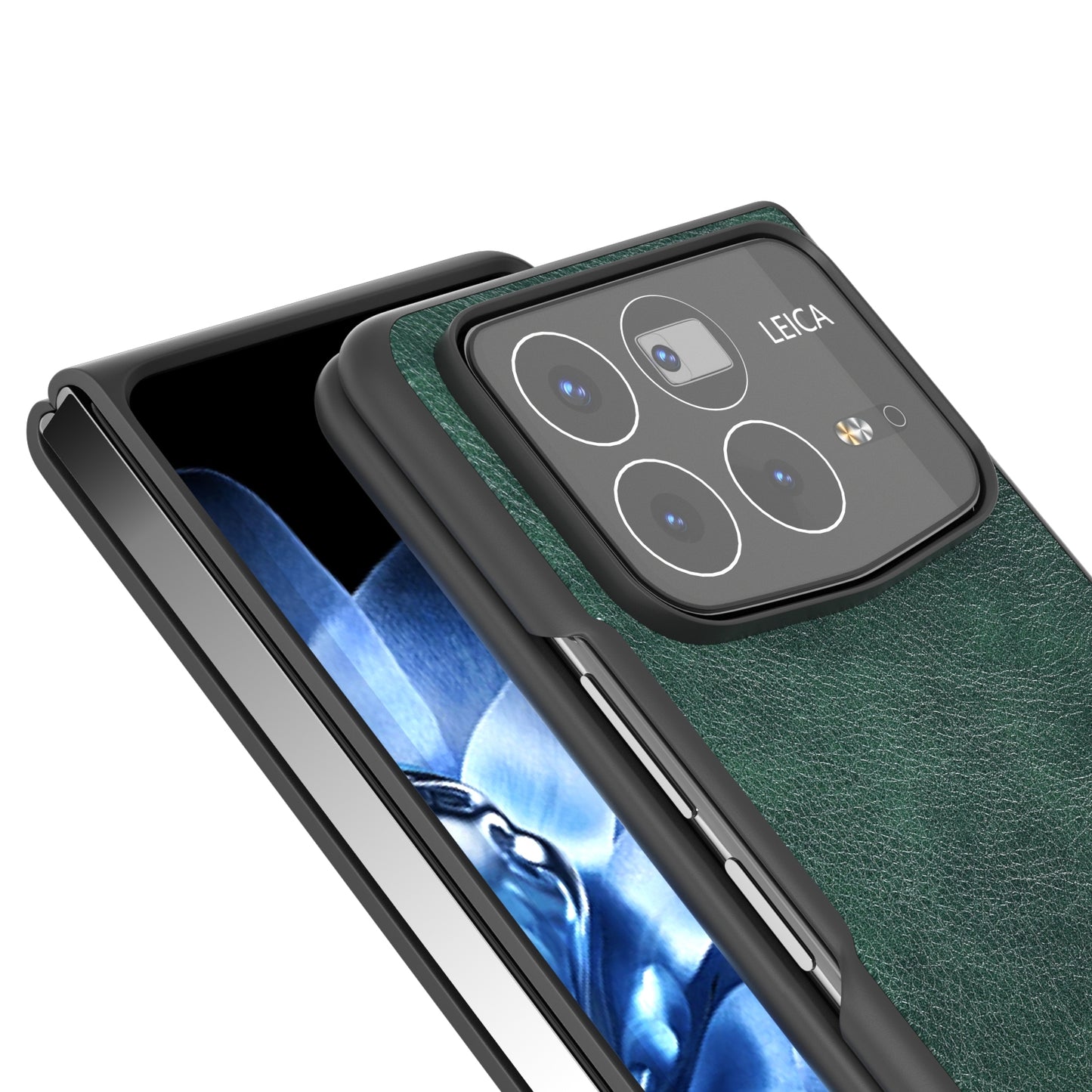 For Xiaomi Mix Fold 4 Dual Color Lichi Texture PU Phone Case(Green)