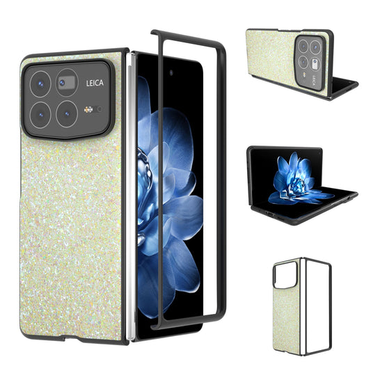 For Xiaomi Mix Fold 4 Black Frame Colorful Glitter Phone Case(Gold)