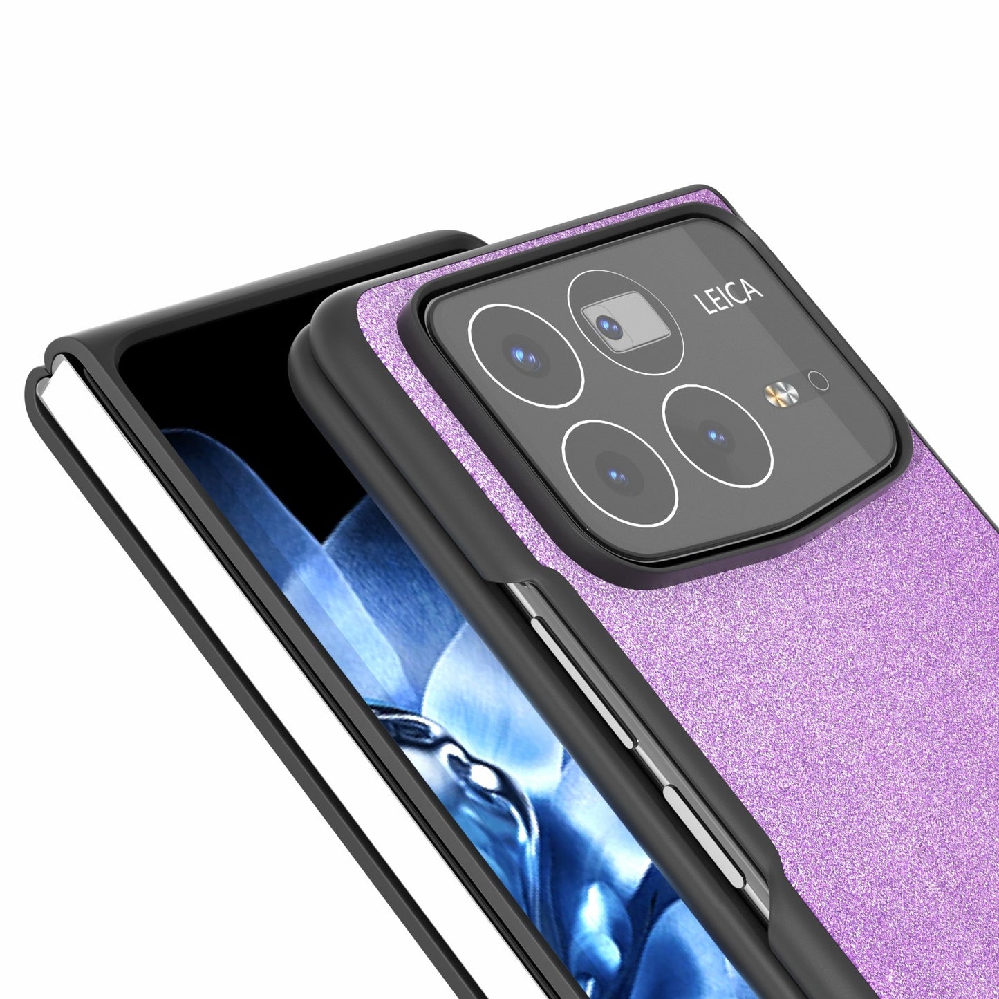 For Xiaomi Mix Fold 4 Glitter Full Coverage PU + PC Phone Case(Purple)