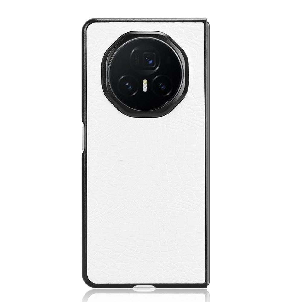 For Honor Magic V3 Crocodile Texture Back Cover Phone Case(White)