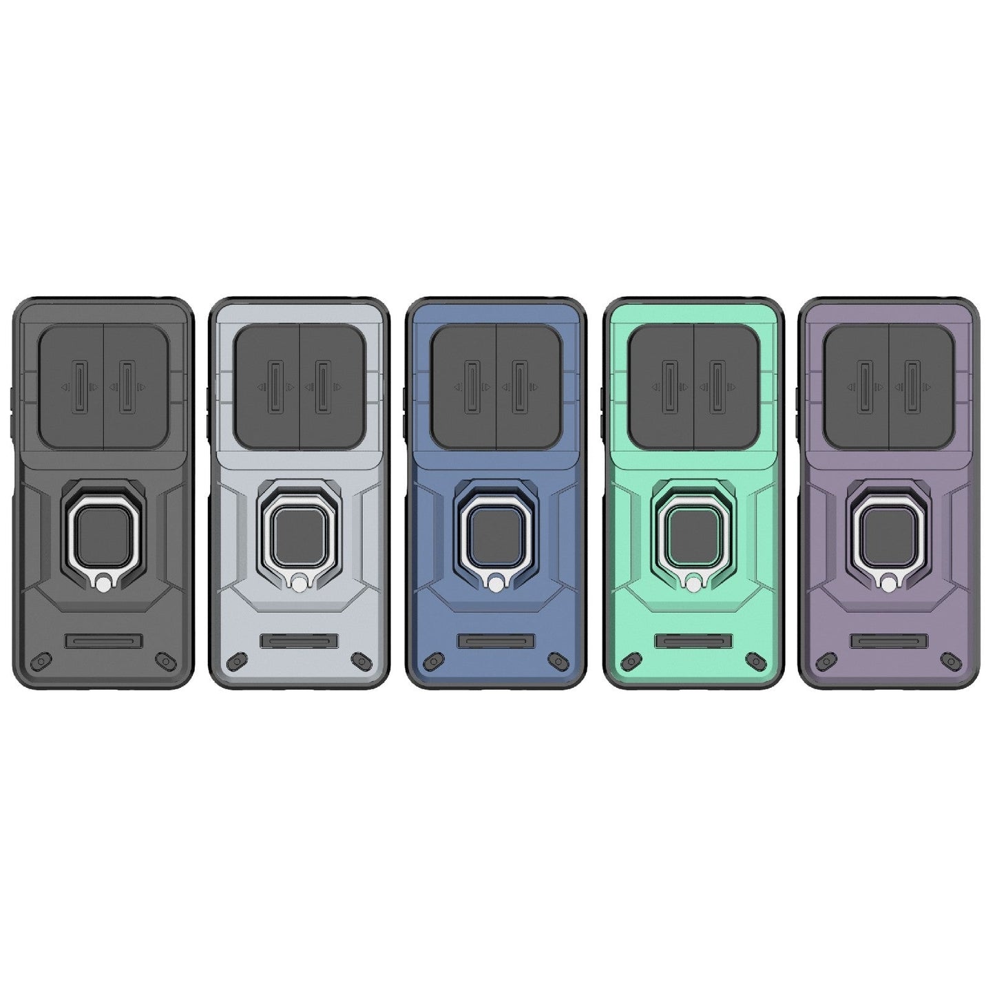 For Redmi 14C 4G Sliding Camshield TPU + PC Shockproof Phone Case with Holder(Green)