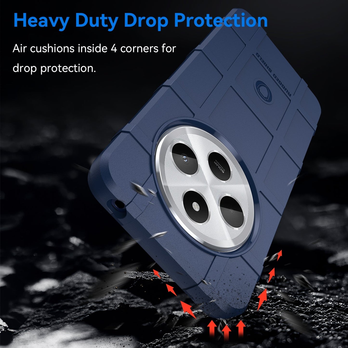 For Redmi 14C Full Coverage Shockproof TPU Phone Case(Blue)