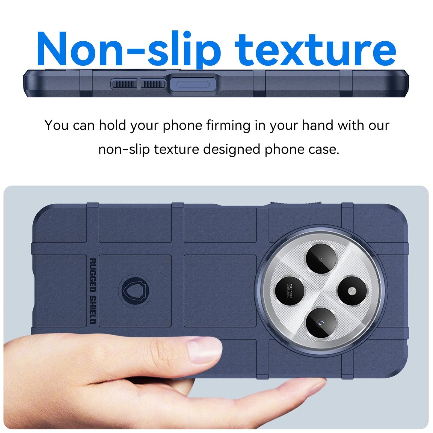 For Redmi 14C Full Coverage Shockproof TPU Phone Case(Blue)