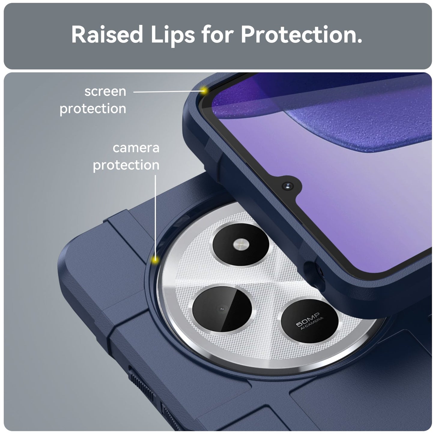 For Redmi 14C Full Coverage Shockproof TPU Phone Case(Blue)