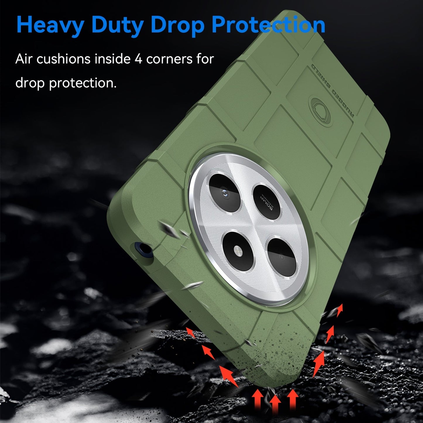 For Redmi 14C Full Coverage Shockproof TPU Phone Case(Green)