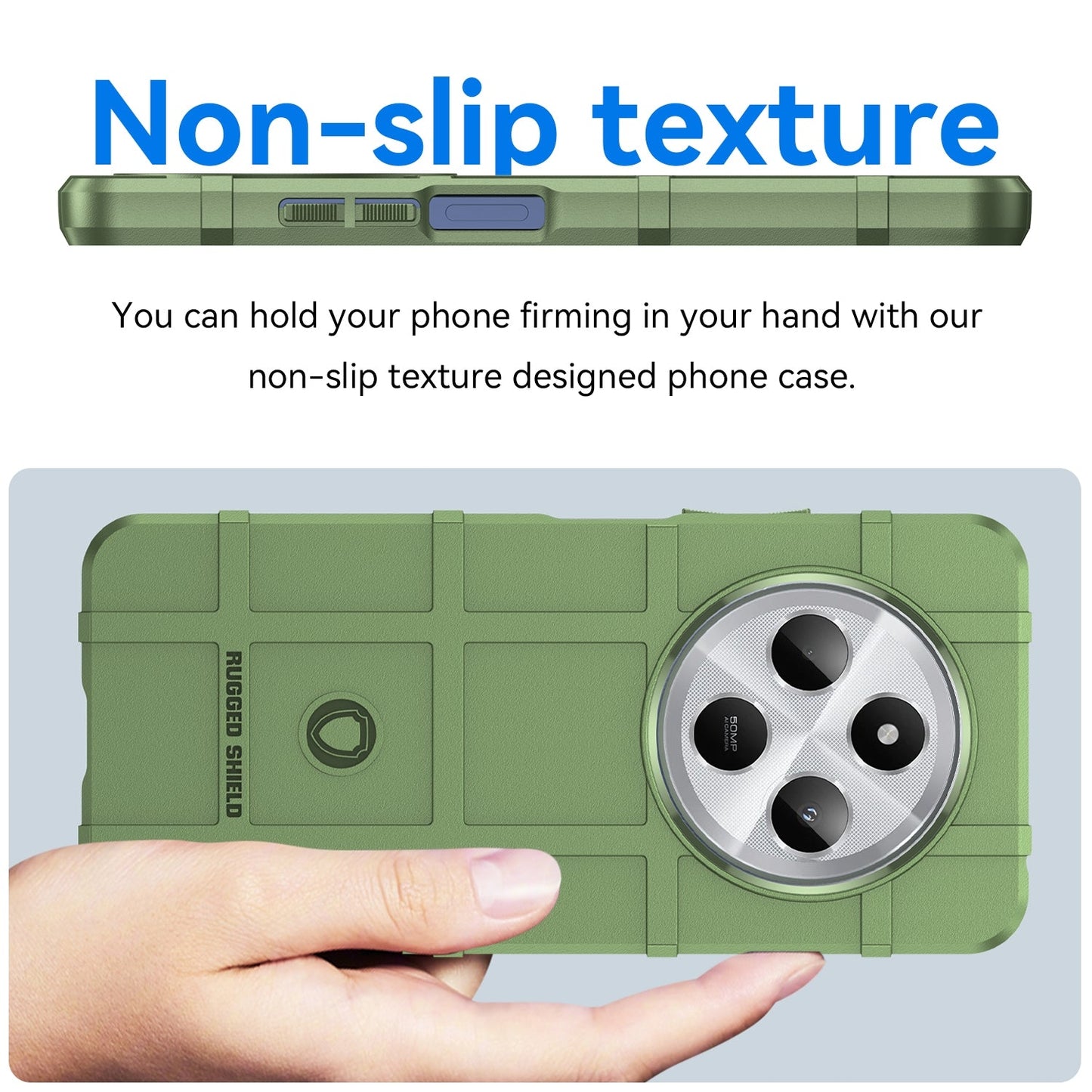 For Redmi 14C Full Coverage Shockproof TPU Phone Case(Green)