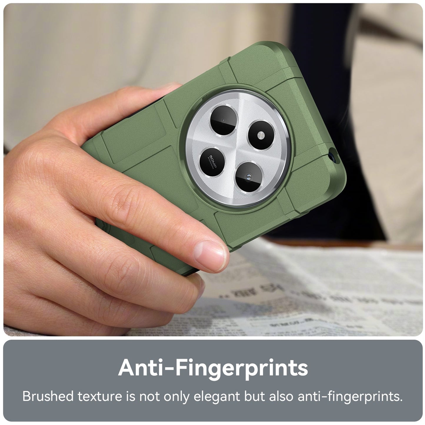 For Redmi 14C Full Coverage Shockproof TPU Phone Case(Green)