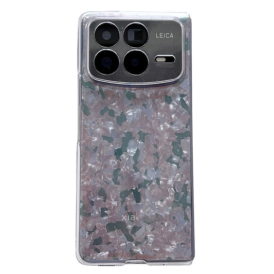 For Xiaomi Mix Fold 4 Pearlescent Shell Texture Phone Case(Pink Green)