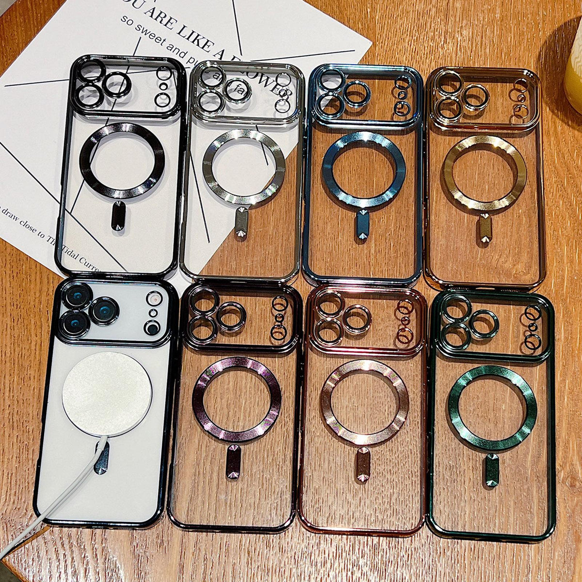 Compatible with iPhone 18 Pro Max Electroplating MagSafe Phone Case - Silver