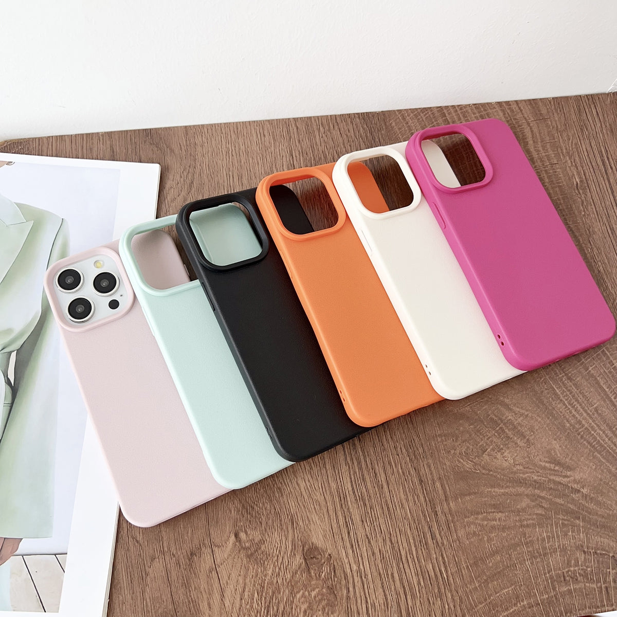 Compatible with iPhone 18 Pro Max Leather Texture TPU Full Coverage Phone Case - White
