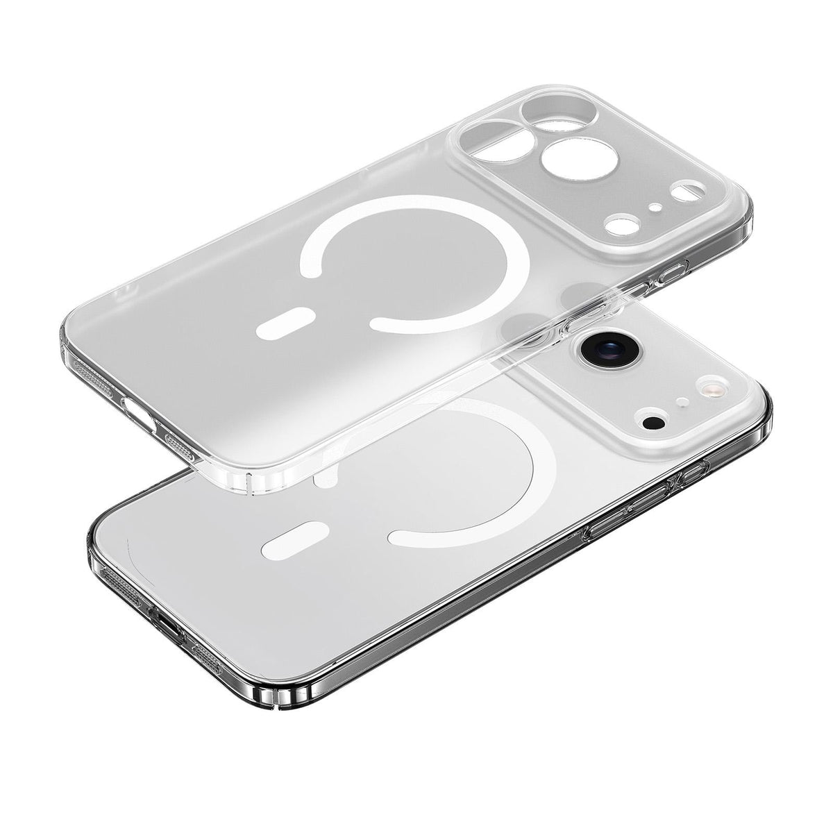 Compatible with iPhone 18 Pro Max SULADA Crystal Sand Series Electroplating Frosted MagSafe Magnetic Phone Case - Transparent