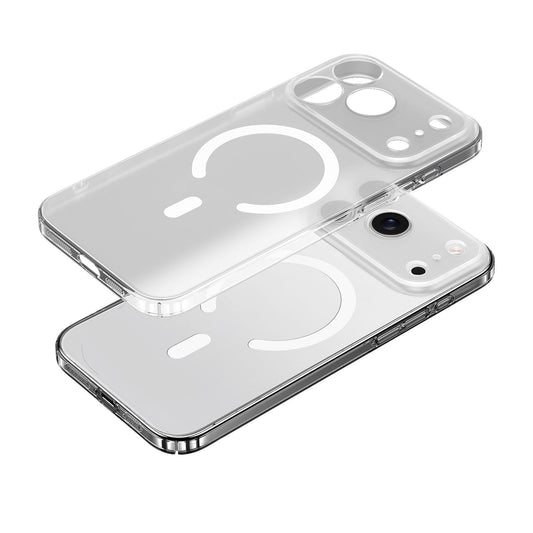 Compatible with iPhone 18 Pro Max SULADA Crystal Sand Series Electroplating Frosted MagSafe Magnetic Phone Case - Transparent