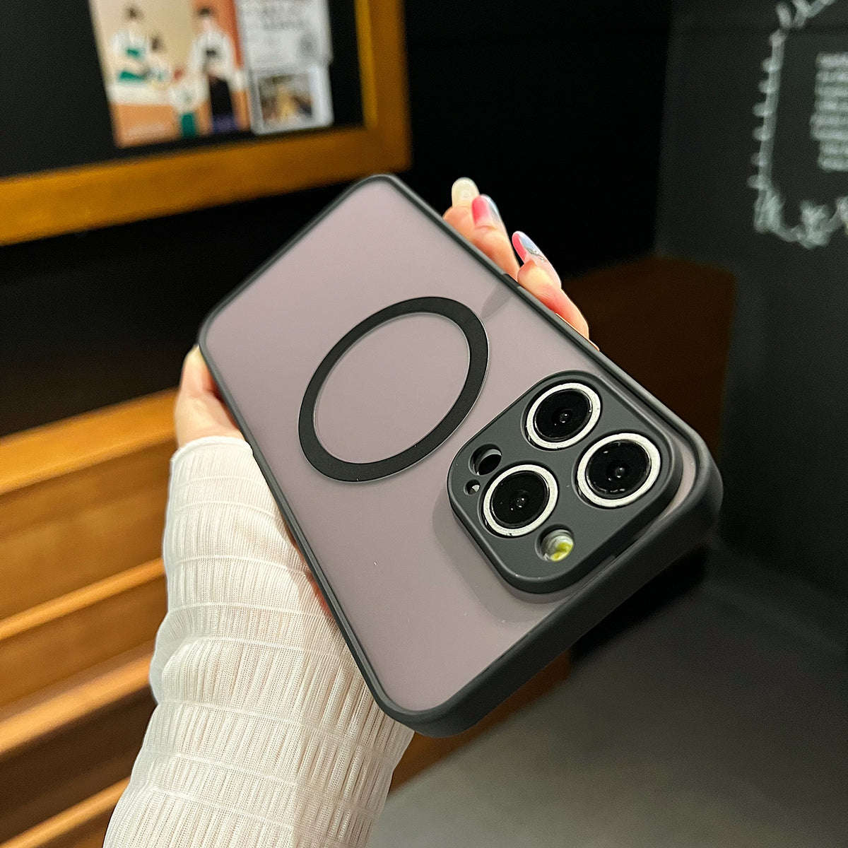 Compatible with iPhone 18 Pro Max Hawkeye Skin Feel MagSafe Phone Case - Black