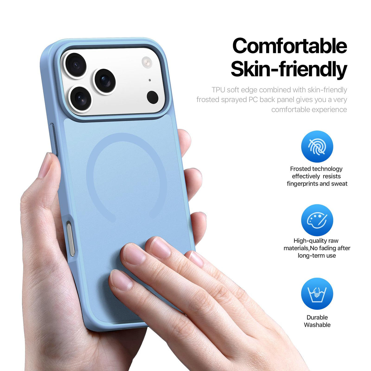 Compatible with iPhone 18 Pro Max & 17 Pro Max DUX DUCIS Yind Series MagSafe TPU Dual-Layer PC Phone Case - Light Blue