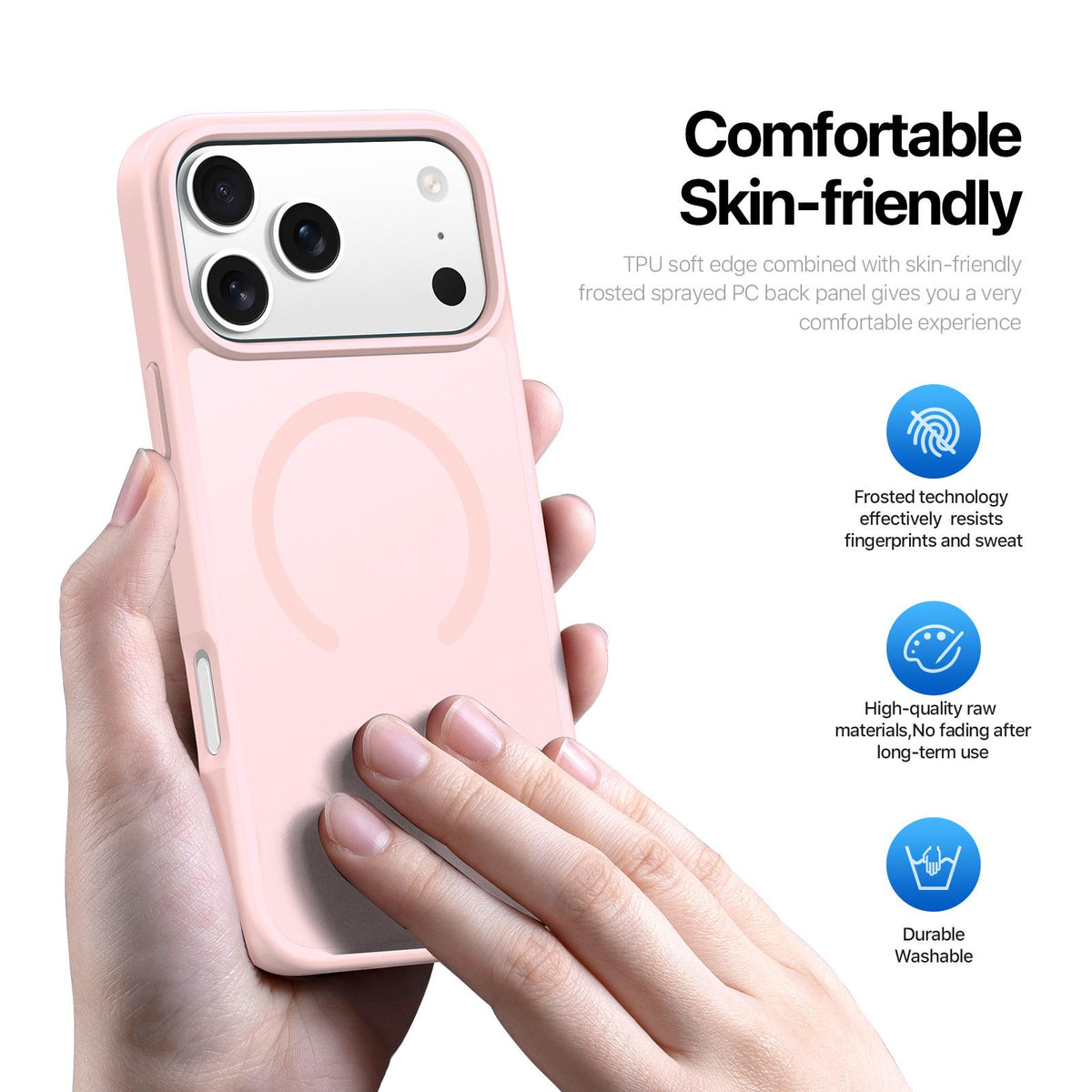 Compatible with iPhone 18 Pro Max & 17 Pro Max DUX DUCIS Yind Series MagSafe TPU Dual-Layer PC Phone Case - Light Pink