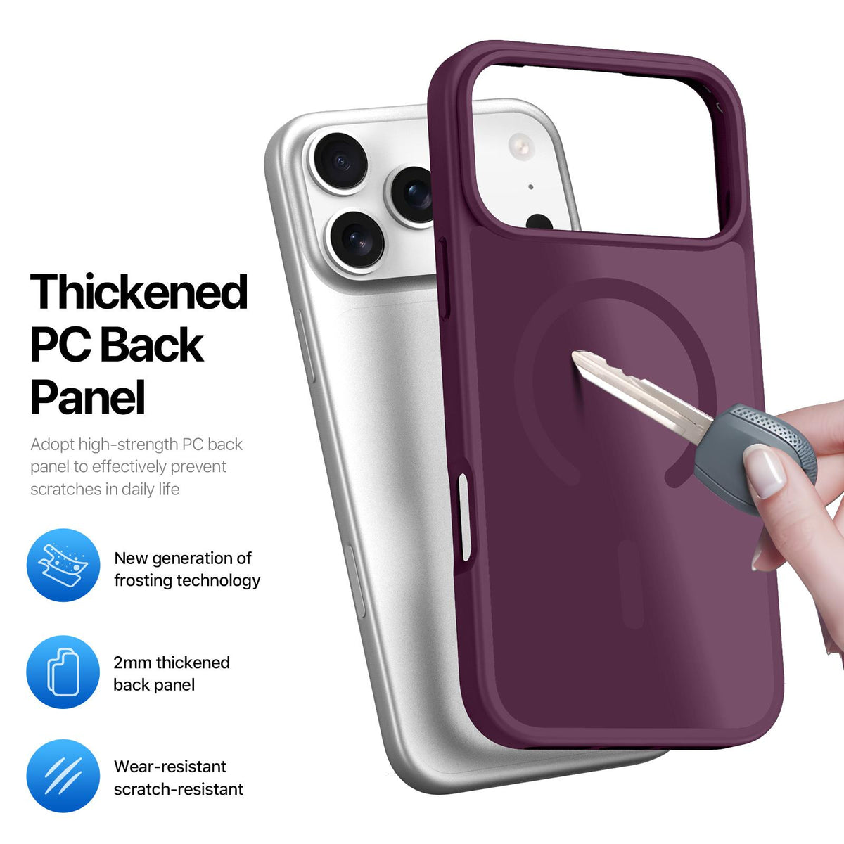 Compatible with iPhone 18 Pro Max & 17 Pro Max DUX DUCIS Yind Series MagSafe TPU Dual-Layer PC Phone Case - Cherry Red
