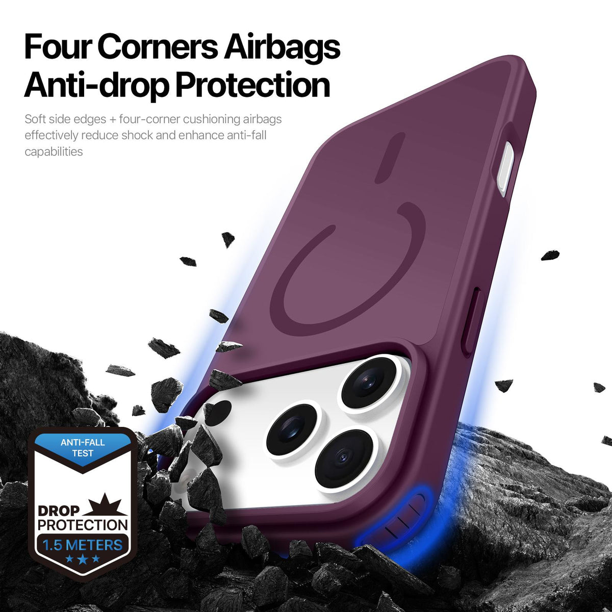 Compatible with iPhone 18 Pro Max & 17 Pro Max DUX DUCIS Yind Series MagSafe TPU Dual-Layer PC Phone Case - Cherry Red