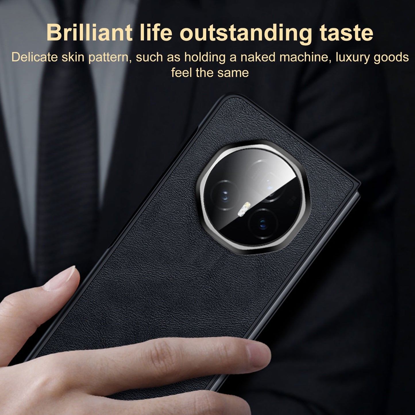 For Honor Magic V3 SULADA Shockproof TPU + Handmade Leather Phone Case(Black)