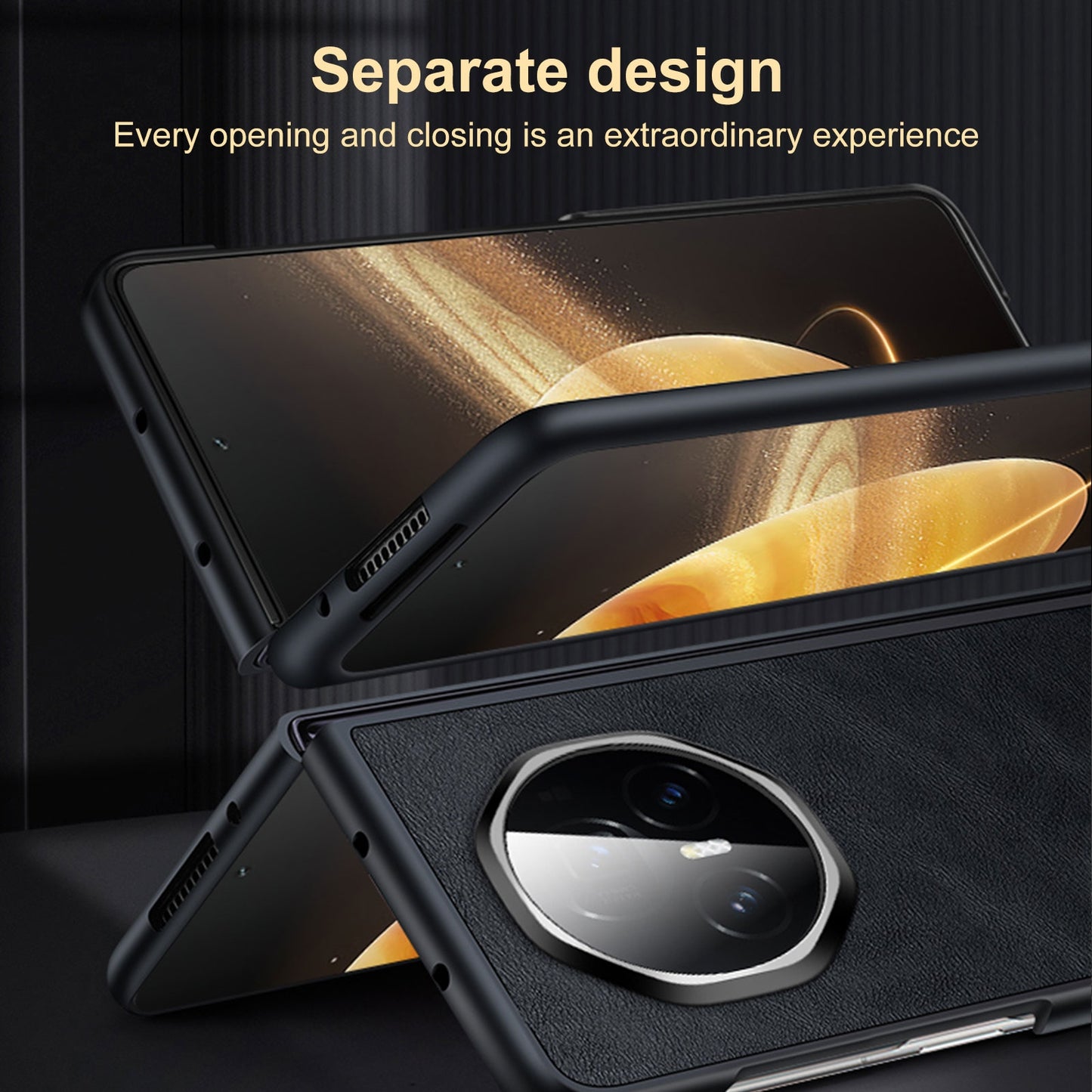 For Honor Magic V3 SULADA Shockproof TPU + Handmade Leather Phone Case(Orange)