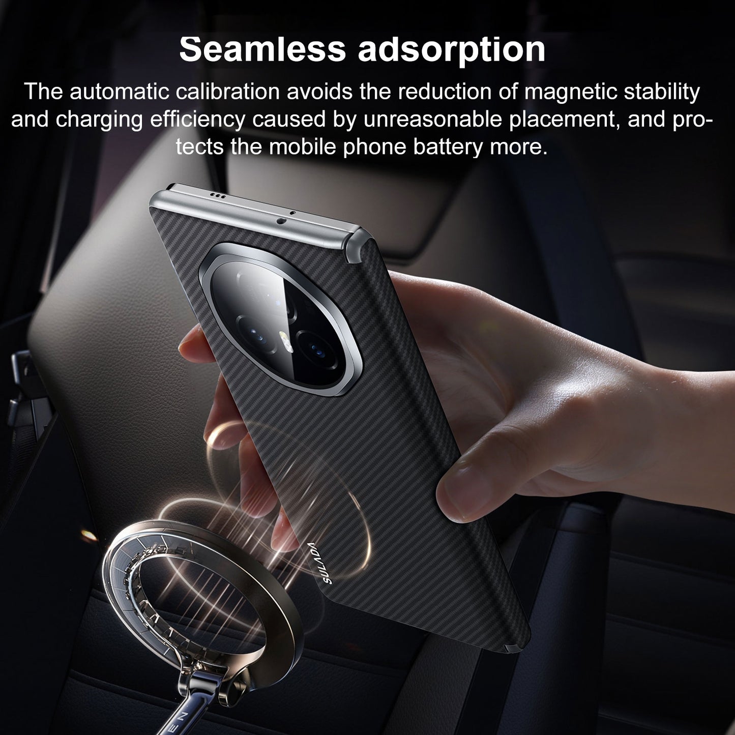 For Honor Magic V3 SULADA 600D Kevlar Texture PC Shockproof Phone Case(Brown)