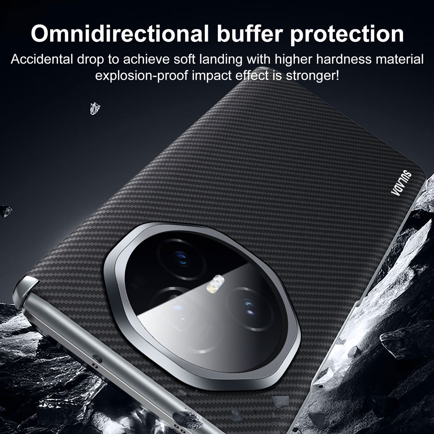 For Honor Magic V3 SULADA 600D Kevlar Texture PC Shockproof Phone Case(Blue)