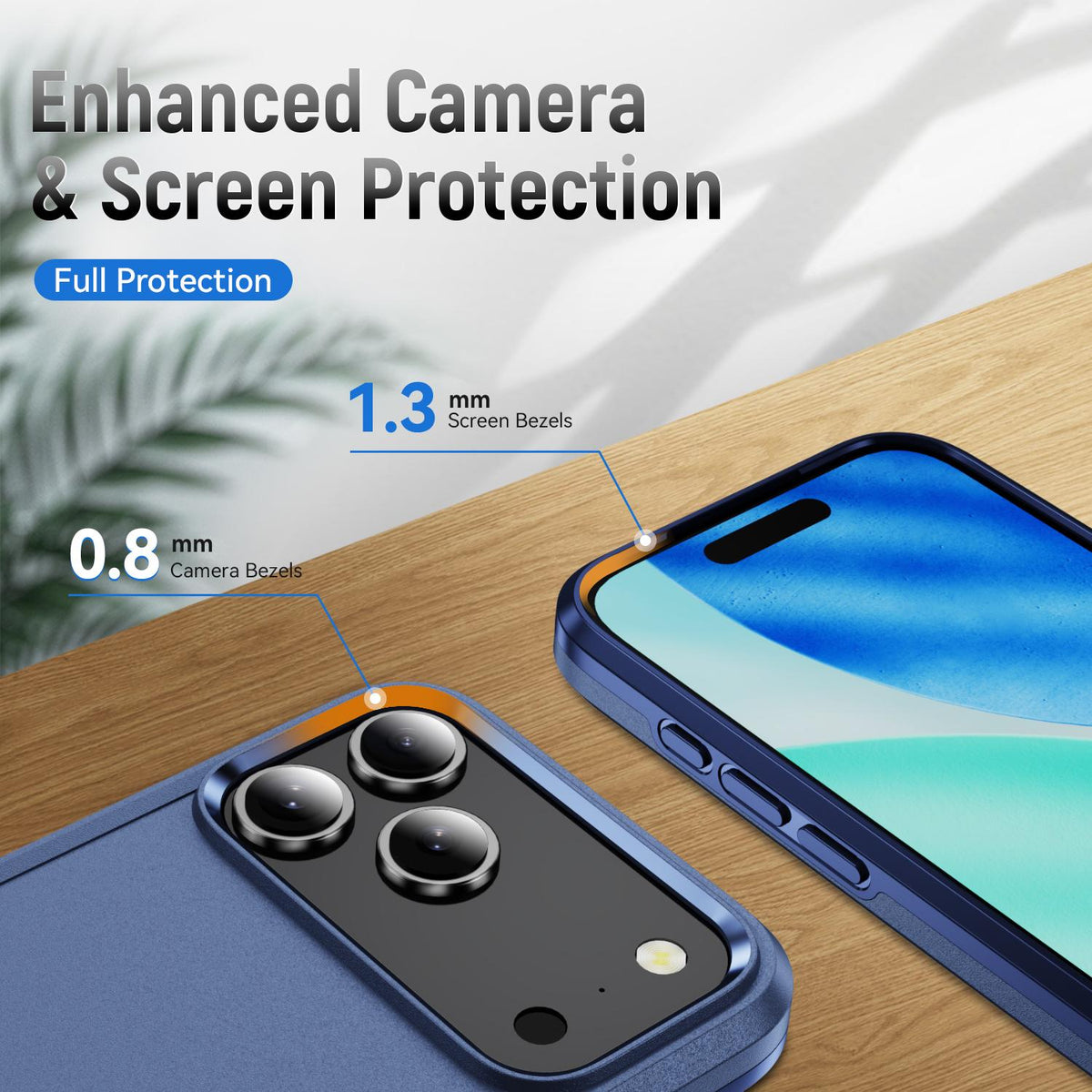 Compatible with iPhone 18 Pro Max Pioneer Armor Heavy Duty PC + TPU Phone Case - Blue