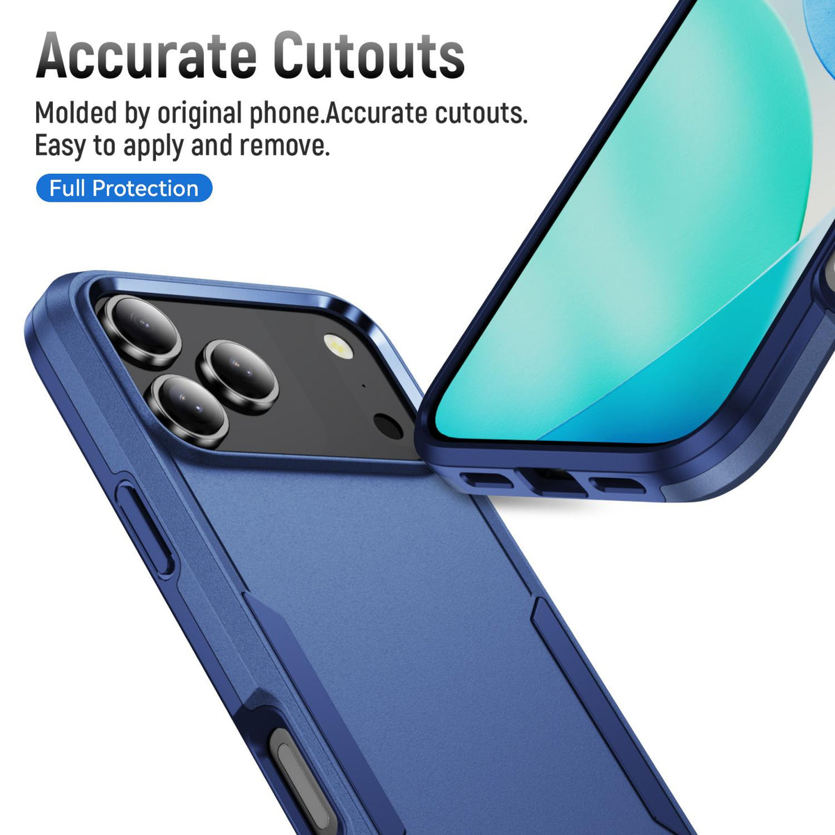 Compatible with iPhone 18 Pro Max Pioneer Armor Heavy Duty PC + TPU Phone Case - Blue
