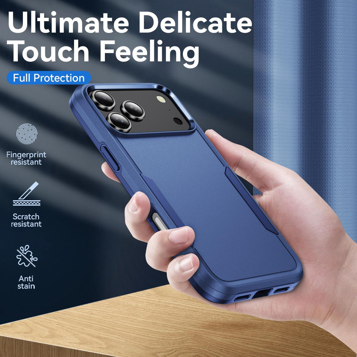 Compatible with iPhone 18 Pro Max Pioneer Armor Heavy Duty PC + TPU Phone Case - Blue