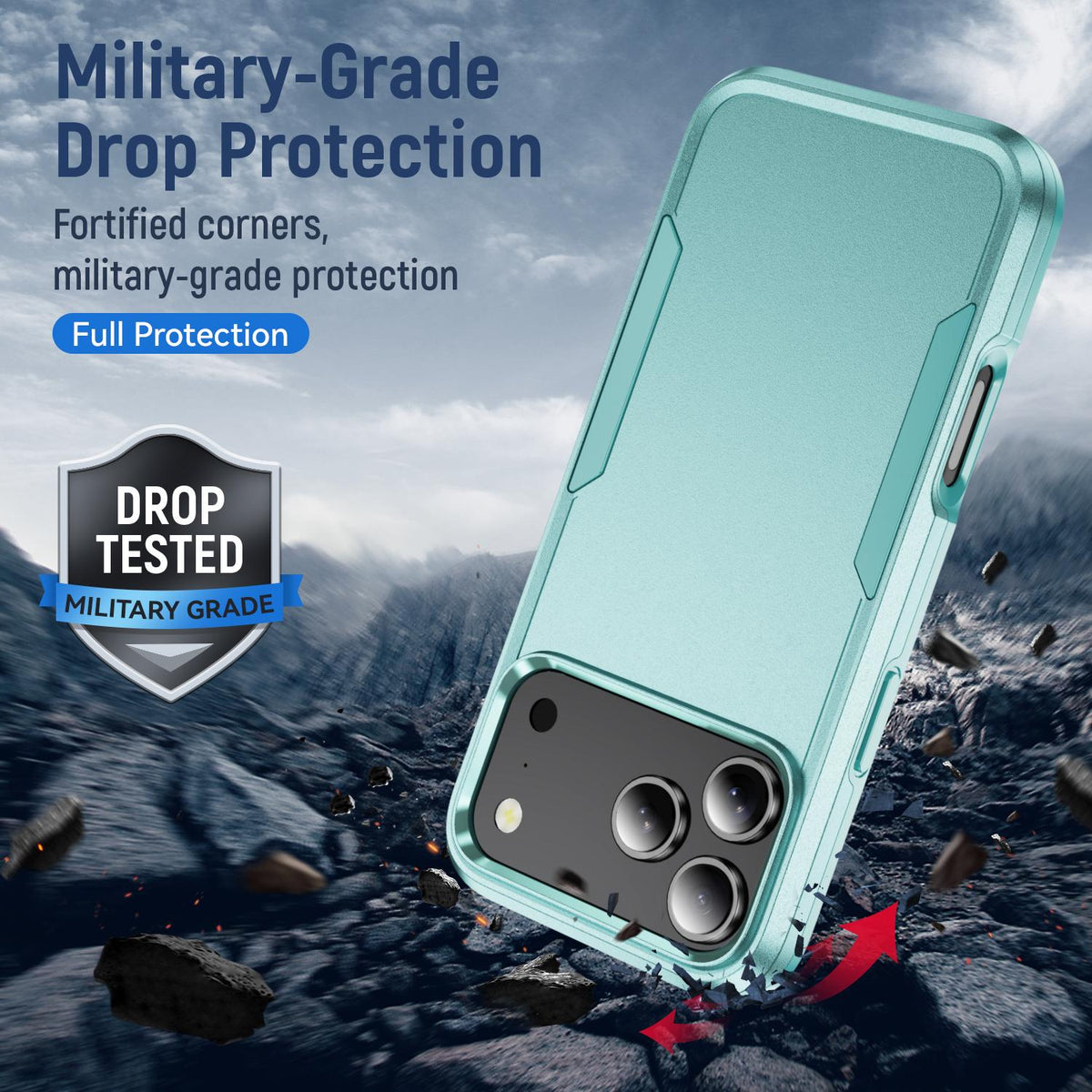 Compatible with iPhone 18 Pro Max Pioneer Armor Heavy Duty PC + TPU Phone Case - Green